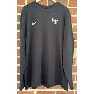 Wake Forest Demon Deacons Shirt Mens 2XL Black NCAA Nike Long Sleeve Crewneck